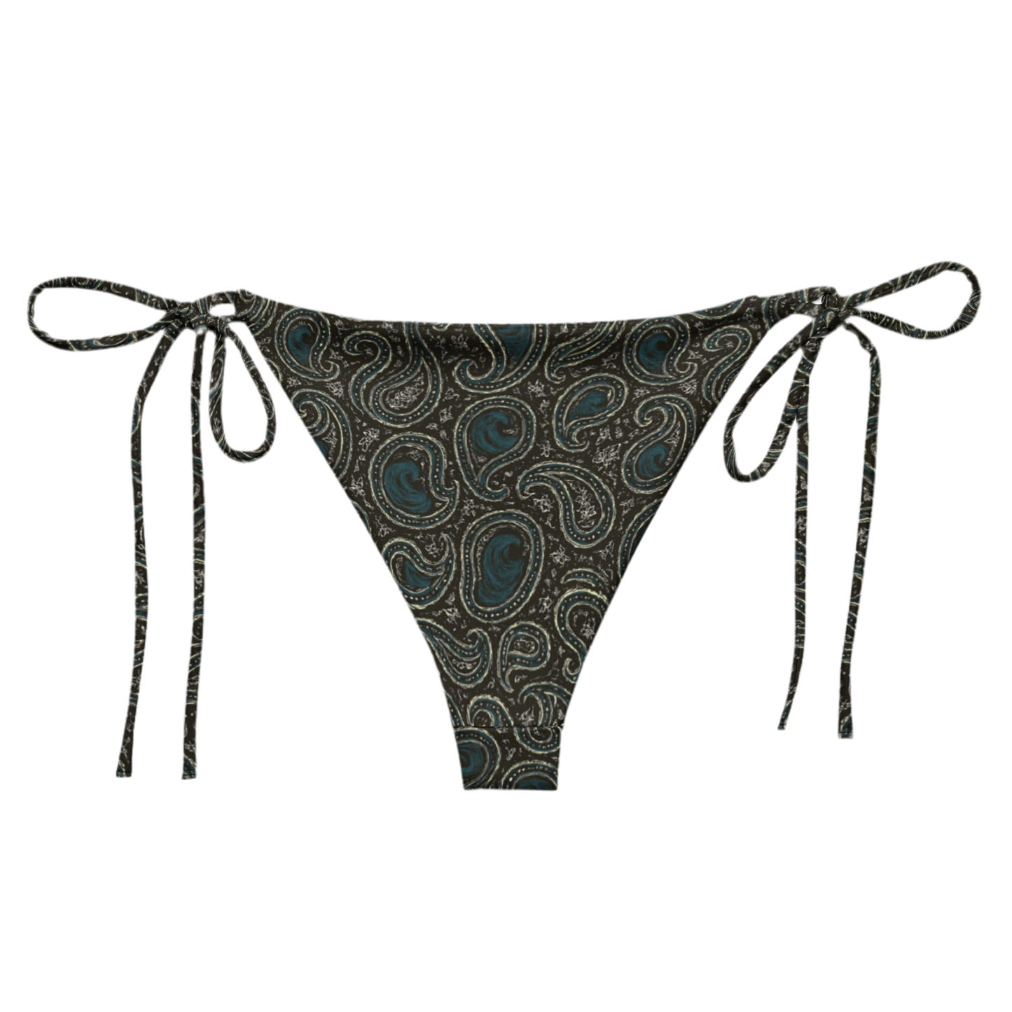 Paisley wave recycled string bikini bottom
