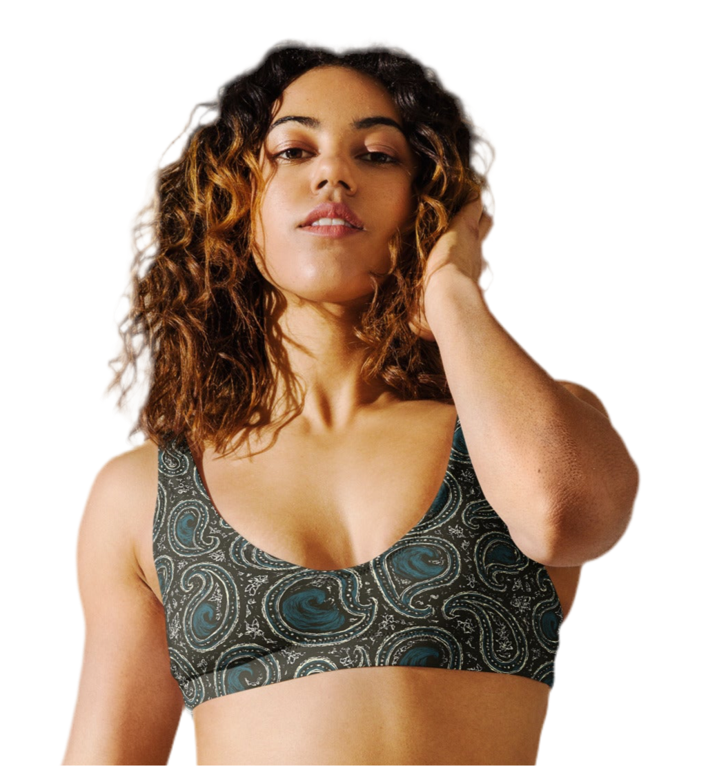 Paisley wave Recycled padded bikini top