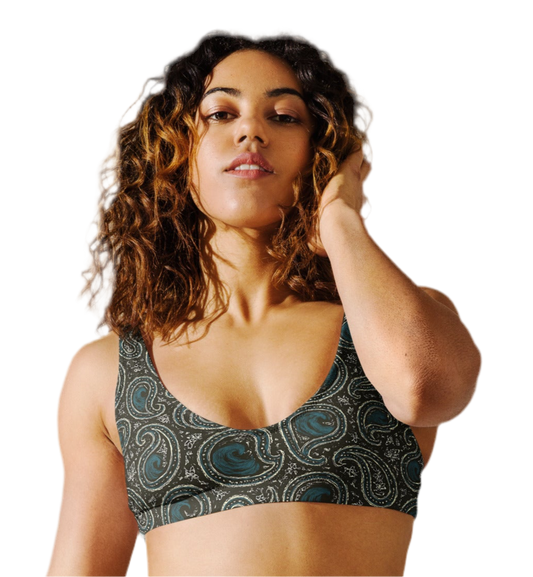 Paisley wave Recycled padded bikini top