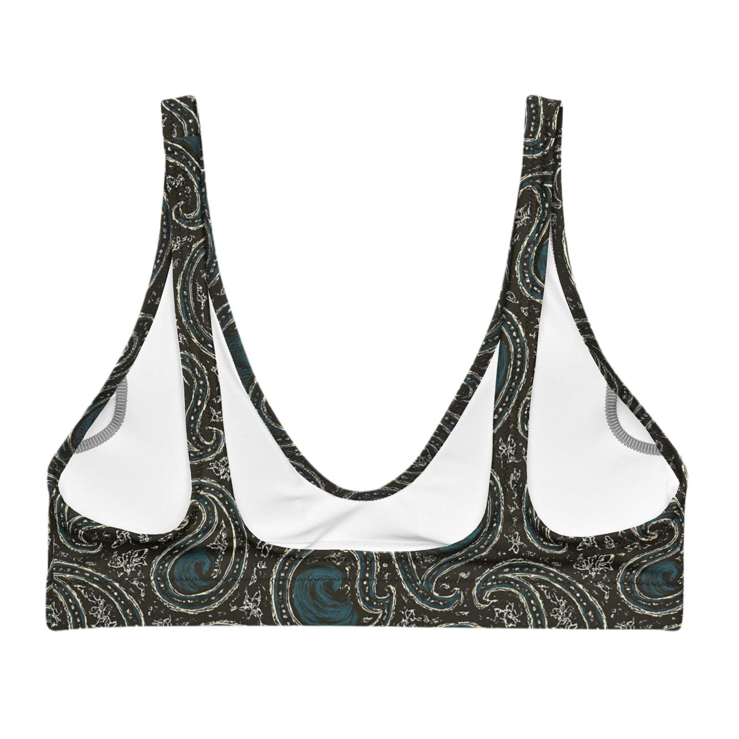 Paisley wave Recycled padded bikini top
