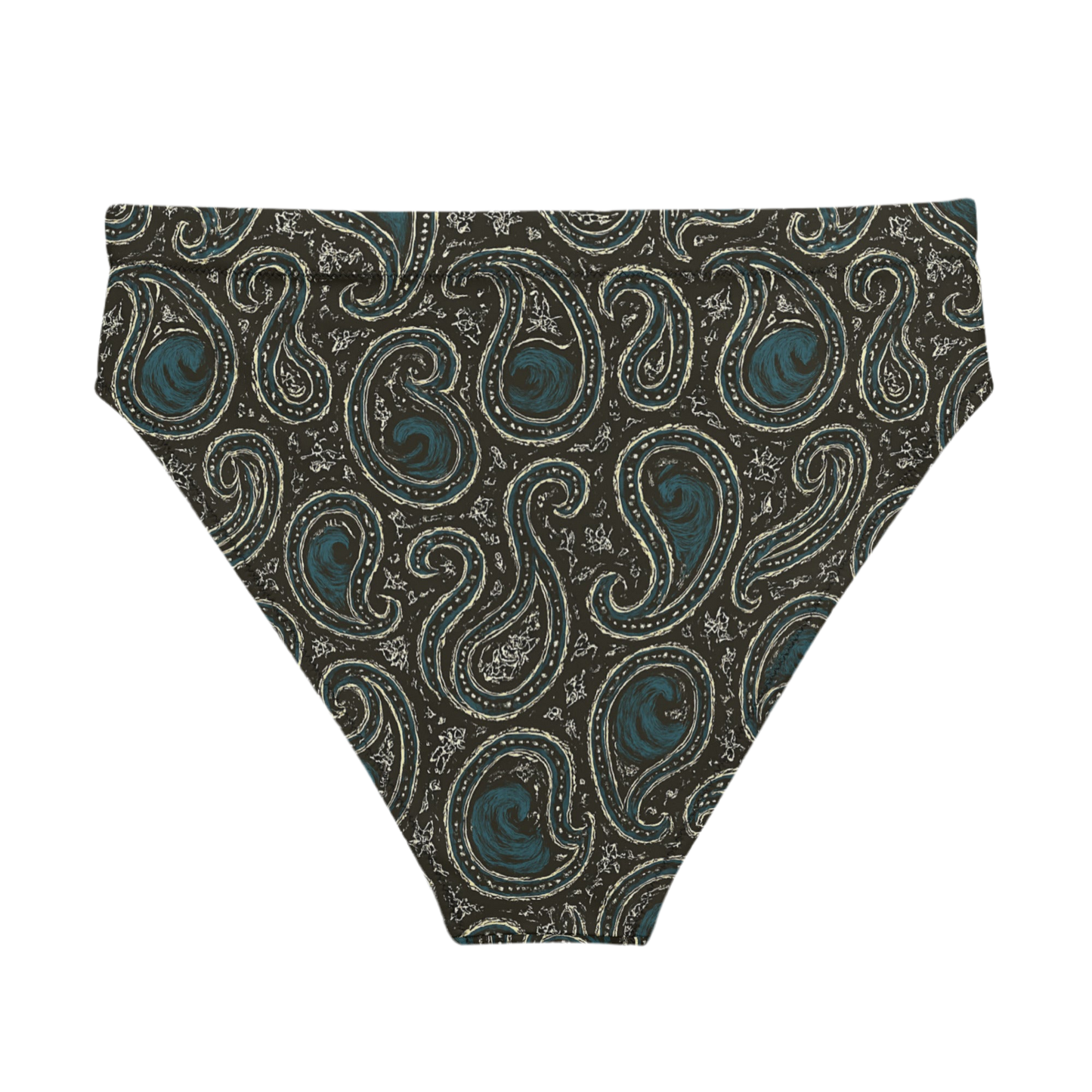 Paisley Wave Recycled high-waisted bikini bottom