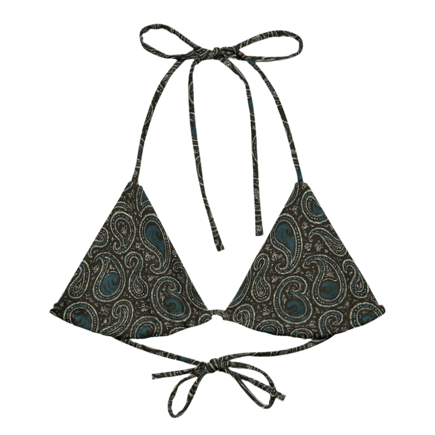 Paisley wave recycled string bikini top