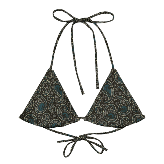 Paisley wave recycled string bikini top