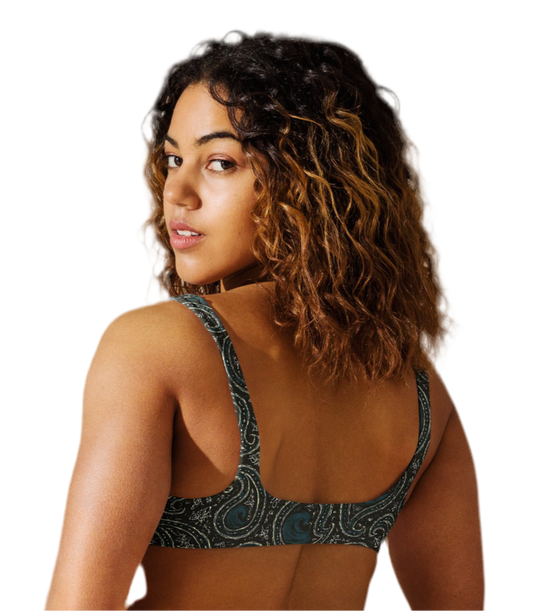 Paisley wave Recycled padded bikini top