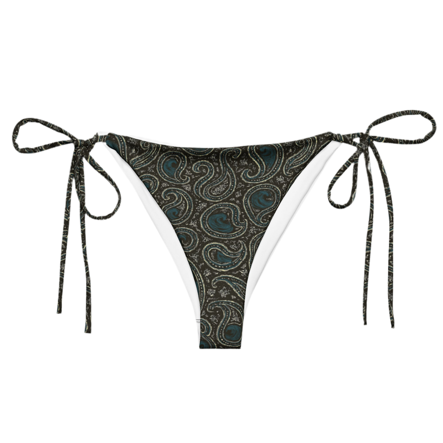Paisley wave recycled string bikini bottom