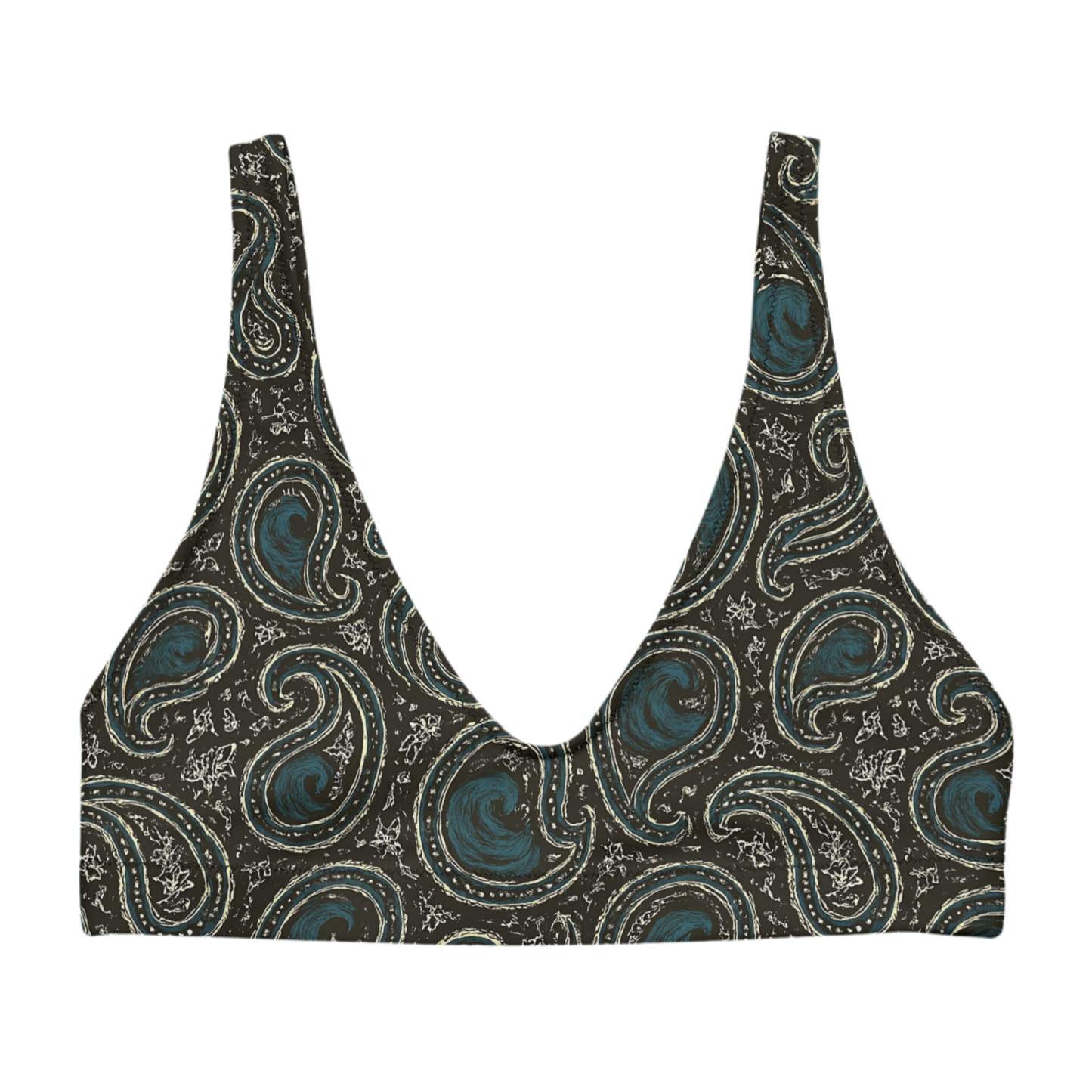 Paisley wave Recycled padded bikini top