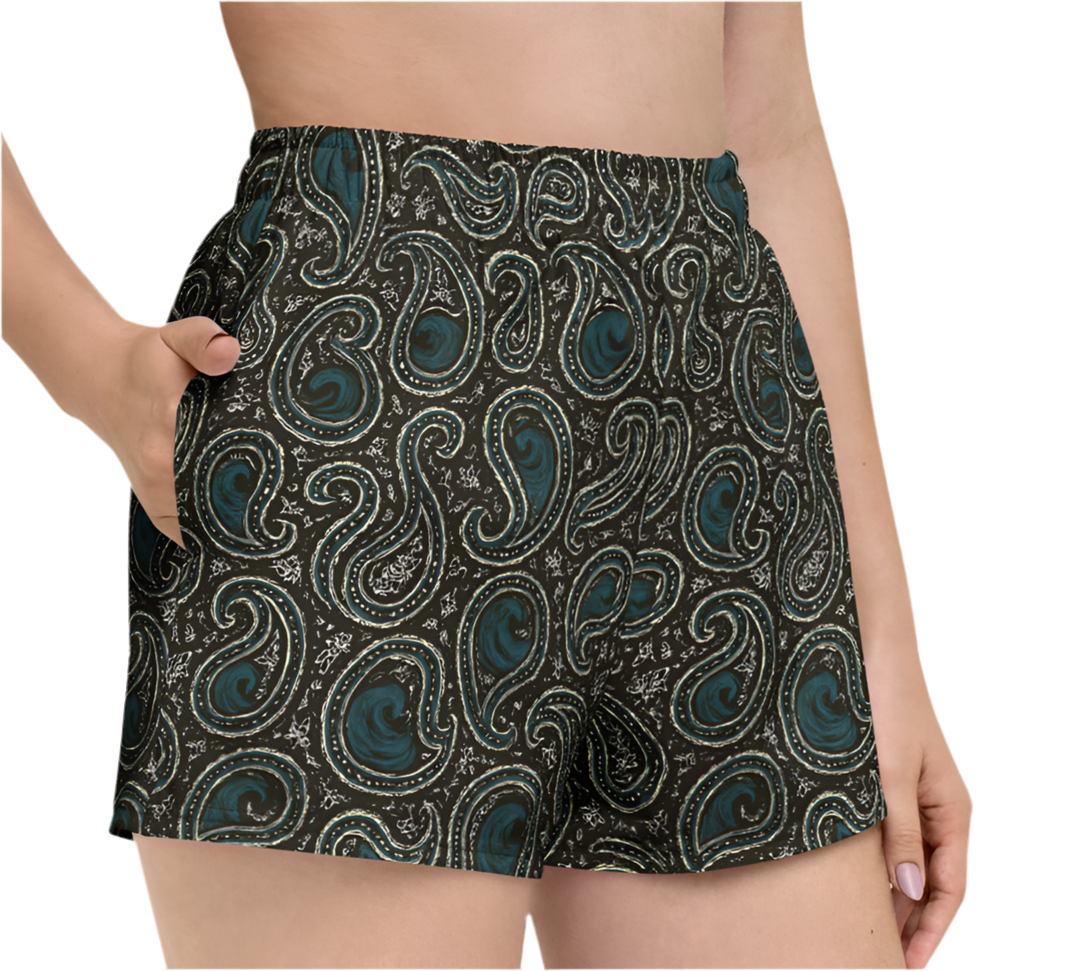 Paisley Wave Athletic Shorts