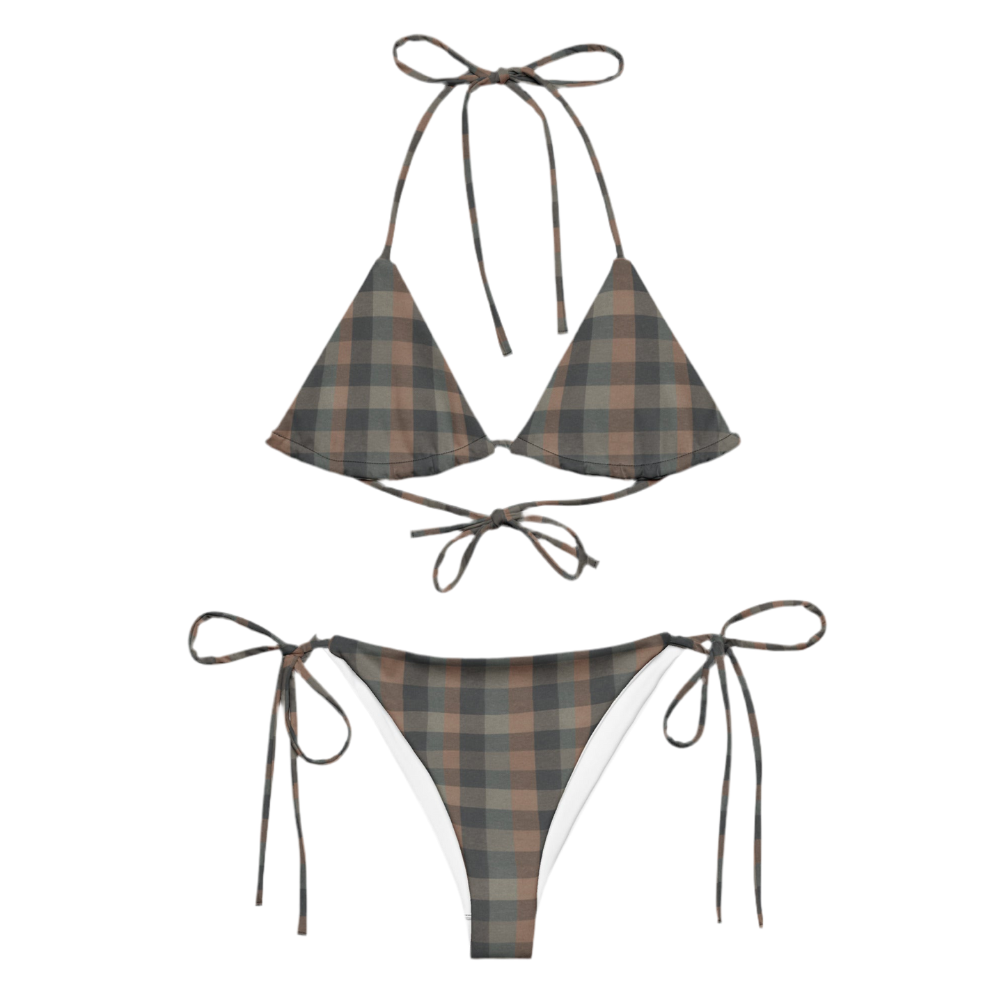 Low pressure Plaid recycled string bikini