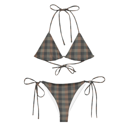 Low pressure Plaid recycled string bikini