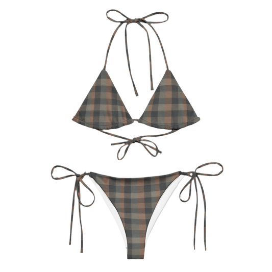 Low pressure Plaid recycled string bikini