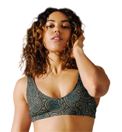 Paisley wave Recycled padded bikini top
