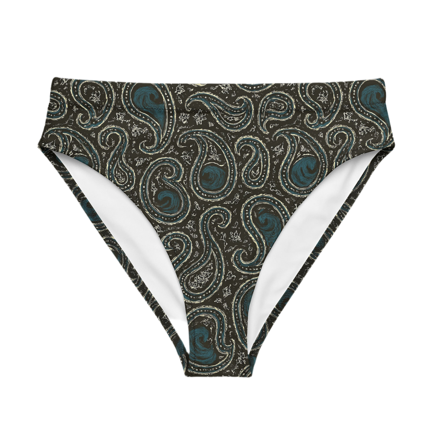 Paisley Wave Recycled high-waisted bikini bottom