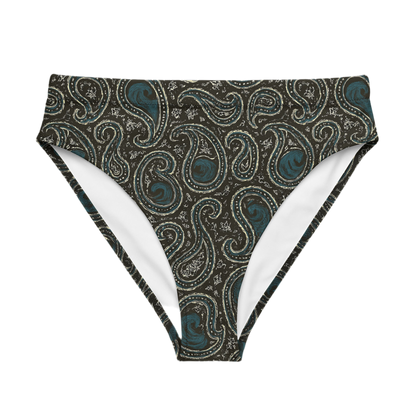 Paisley Wave Recycled high-waisted bikini bottom
