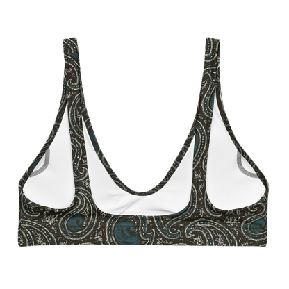 Paisley wave Recycled padded bikini top
