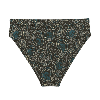 Paisley Wave Recycled high-waisted bikini bottom