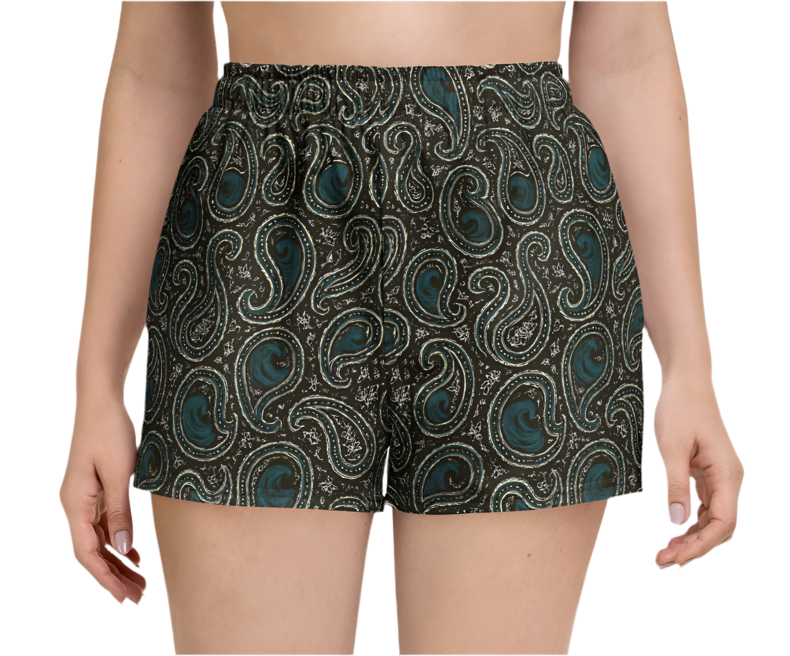Paisley Wave Athletic Shorts