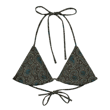 Paisley wave recycled string bikini top