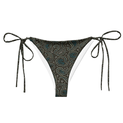 Paisley wave recycled string bikini bottom