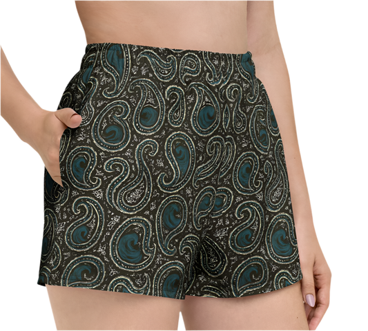 Paisley Wave Athletic Shorts